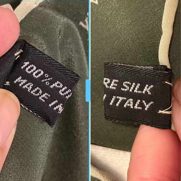 [SOLD]  Authentic Vintage LOUIS VUITTON Sage Green Monogram Silk Scarf - Picture 7 of 11